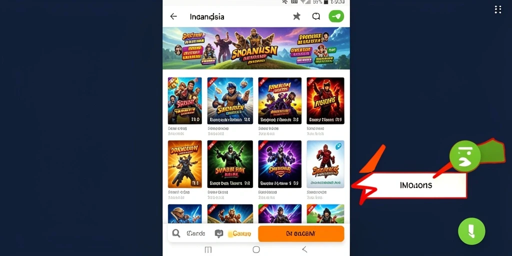 Screenshot menampilkan berbagai pilihan permainan menarik.
