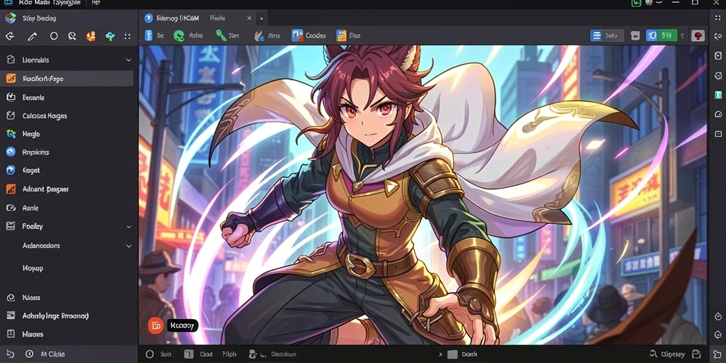 Screenshot menampilkan karakter utama dengan desain imut.