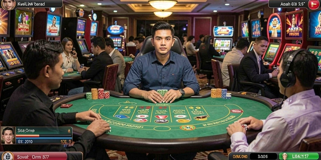 Tangkapan layar menunjukkan karakter utama di tengah dunia fantasi.